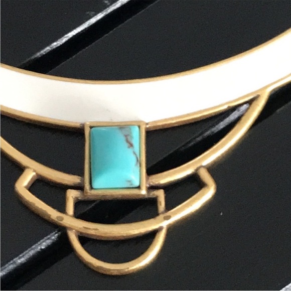 Stella & Dot Gold Necklace with Turquoise Accent - Picture 2 of 4